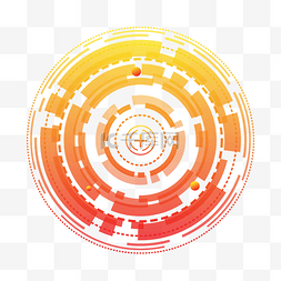 黄色红色渐变科技未来圆环边框