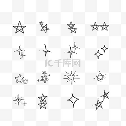 黑色星星涂鸦装饰几何图形套图