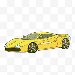 卡通风格跑车剪贴画黄色汽车