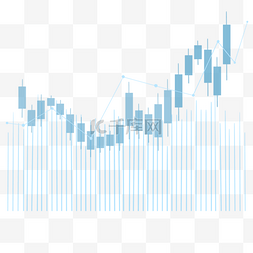 股票k线图上升趋势商业投资蓝色