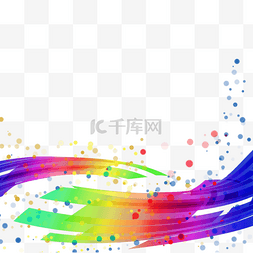 科技边框白色图片_线条抽象彩虹色渐变边框