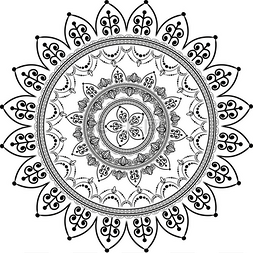 秋之礼惠秋艺术字图片_指甲花的曼陀罗形式的圆形图案梅