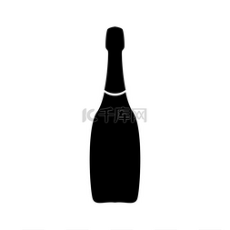 创意软木塞桌子图片_香槟是黑色图标。