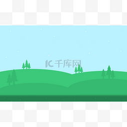 绿色游戏背景图片_美丽的山的剪影为游戏背景