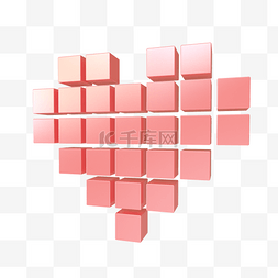 红色方块图片_女神节七夕情人节电商粉色可爱像