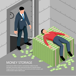背景钱钱堆图片_货币存储等距背景银行员工看着客