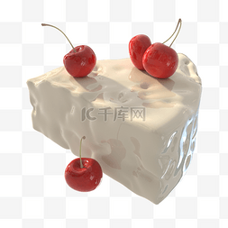 甜品彩绘图片_3DC4D立体甜品甜点樱桃蛋糕