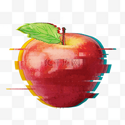 九月设计海报图片_红苹果水果低聚合样式