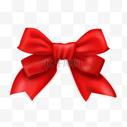 红色的蝴蝶结图片_圣诞丝带弓红色弓丝绸丝带精美的