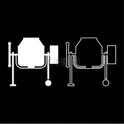 混凝土搅拌机水泥机图标轮廓设置