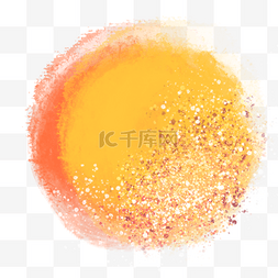 橙色的圆圈图片_热情黄色抽象韩国金箔圆形笔刷