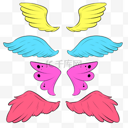 蝴蝶形状图片_卡通可爱翅膀天使鸟蝴蝶形状飞翔