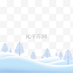 ui底部导航栏图片_冬季雪景底部边框底边