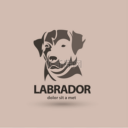 logo设计图片_矢量程式化的轮廓面对拉布拉多。