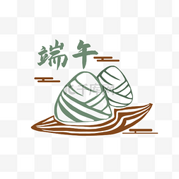 腾讯logo图片_端午绿色粽子简易logo