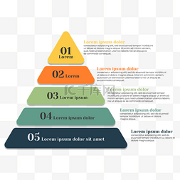 彩色信息图表图片_三角形分层信息表抽象风格商业彩