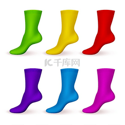 长袜子袜子图片_逼真的彩色袜子。