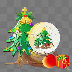 圣诞圣诞节圣诞树水晶球