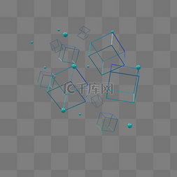 C4D科技感几何线条装饰图