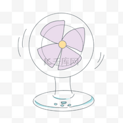 卡通手绘电风扇图片_夏季卡通可爱粉紫色电风扇