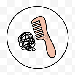 梳子和头发圆形卡通instagram图标