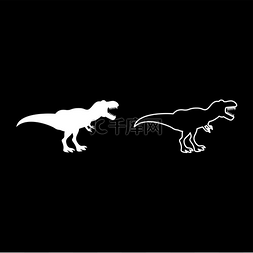 恐龙霸王龙 t rex 图标设置白色矢