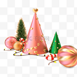 圣诞树粉色立体质感