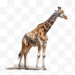 卡通手绘野生动物长颈鹿