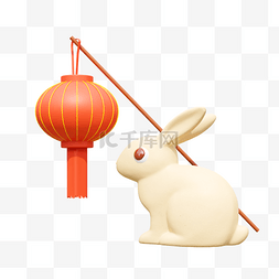 3D立体中秋中秋节兔子灯笼