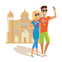 相机情侣图片_在印度暑假的情侣自拍。