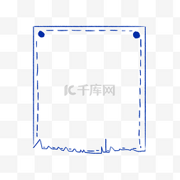 手账素材蓝色图片_潮流克莱因蓝蓝色简约手账边框文