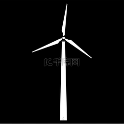 风风车图片_风力涡轮机图标。