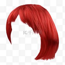 头发造型产品图片_红色假发女士毛发