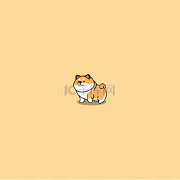 Cute shiba inu dog cartoon图标，矢量图