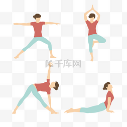 瑜伽动作图片_女性瑜伽运动姿势