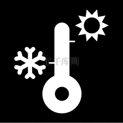 华氏温度图片_温度计图标。