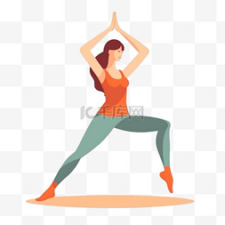 瑜伽卡通亲子瑜伽图片_卡通手绘瑜伽运动锻炼女生