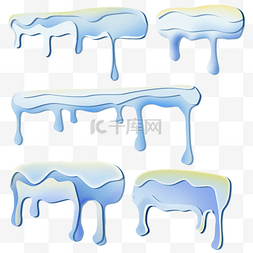 冬天冰柱冰锥融化冰面标题框套图