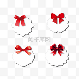 圣诞节复古标签图片_圣诞节红色蝴蝶结礼品盒包装盒标