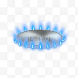 燃气燃烧火焰写实蓝色金属煤气灶