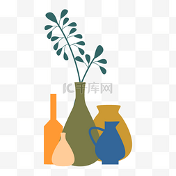 波希米亚风格花纹图片_彩色波西米亚极简主义花瓶插图