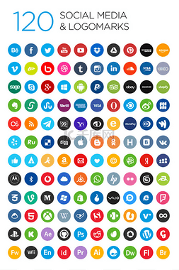 html网站图片_120 Social icons