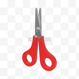 剪刀彩纸胶水图片_3DC4D立体办公用品红色剪刀