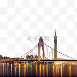 夜景图片_广州珠江猎德大桥城市夜景