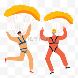 跳伞运动人物多人跳伞
