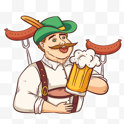 德国元素图片_卡通可爱德国慕尼黑啤酒节人物
