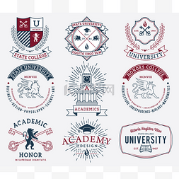 学校建筑icon图标图片_学院和大学徽章 2 色