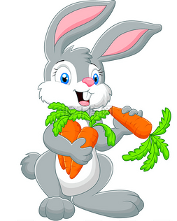 兔子图片_卡通兔子拿着一根胡萝卜