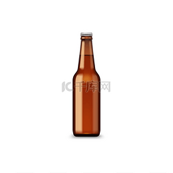 果酒图片_一瓶棕色的啤酒分离的淡酒精饮料