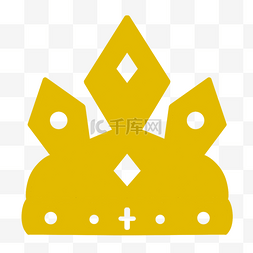 可爱卡通标签装饰图片_菱形装饰金色简单皇冠